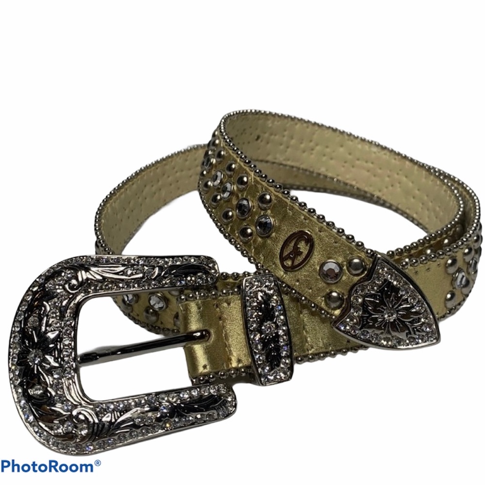 Christine Alexander Swarovski Crystal Gold Belt
